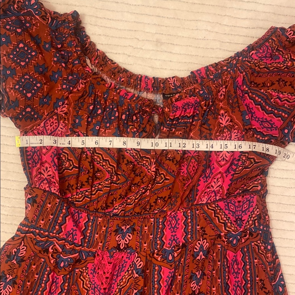 TORRID. Bohemian Pink and Orange Maxi Dress - Picture 6 of 7
